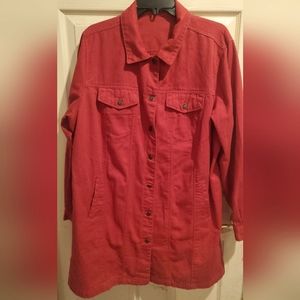 Red Jessica London Red Jean Jacket